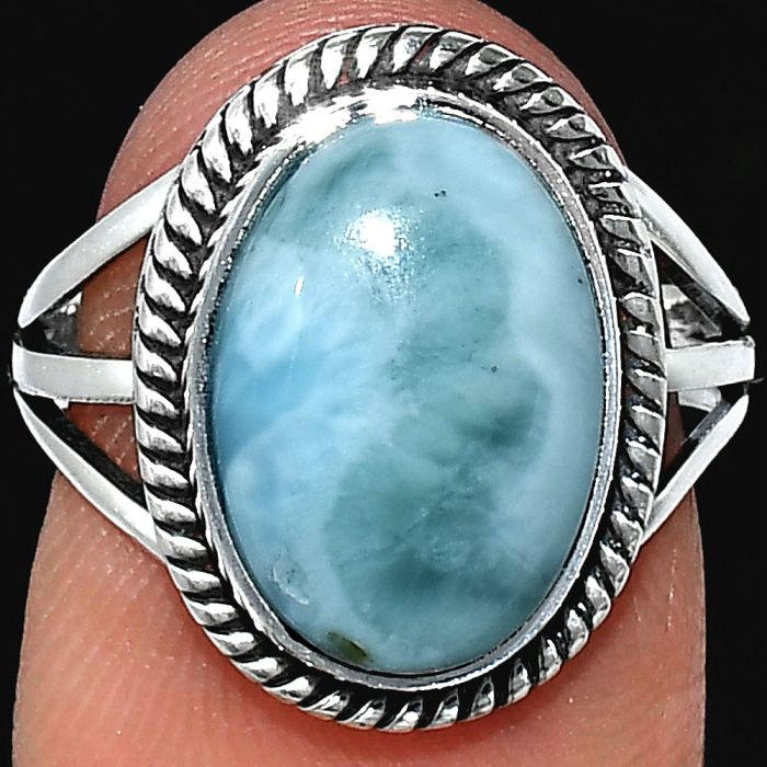 Larimar (Dominican Republic) Ring size-7 SDR241250 R-1010, 10x14 mm