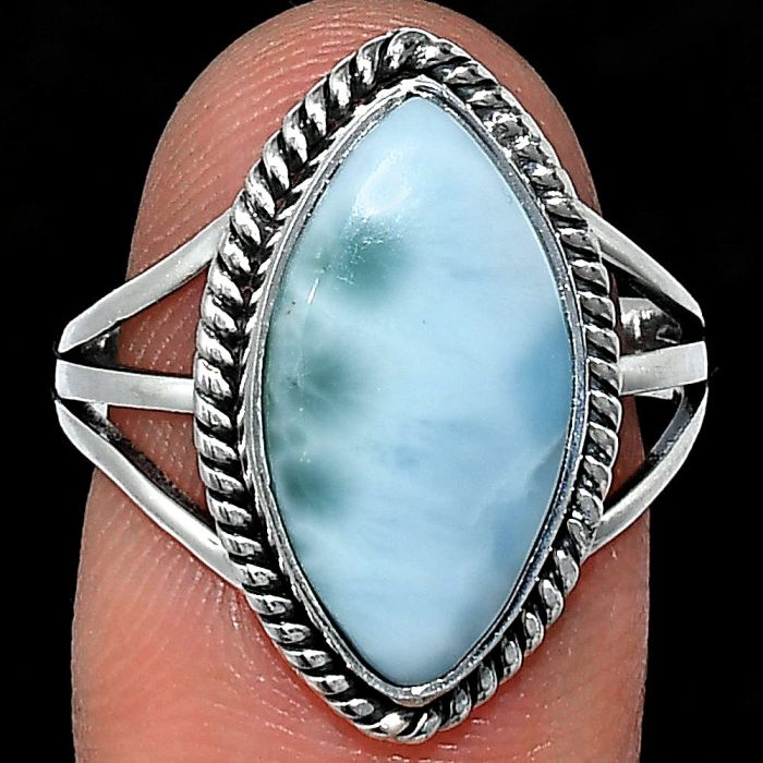 Larimar (Dominican Republic) Ring size-8.5 SDR241252 R-1010, 9x18 mm