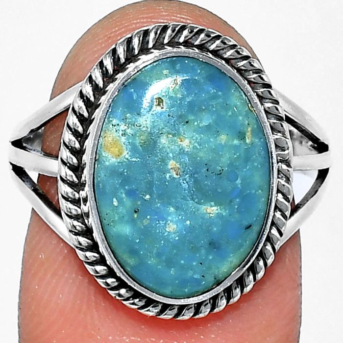 Peruvian Opalina Ring size-8.5 SDR241280 R-1010, 11x15 mm