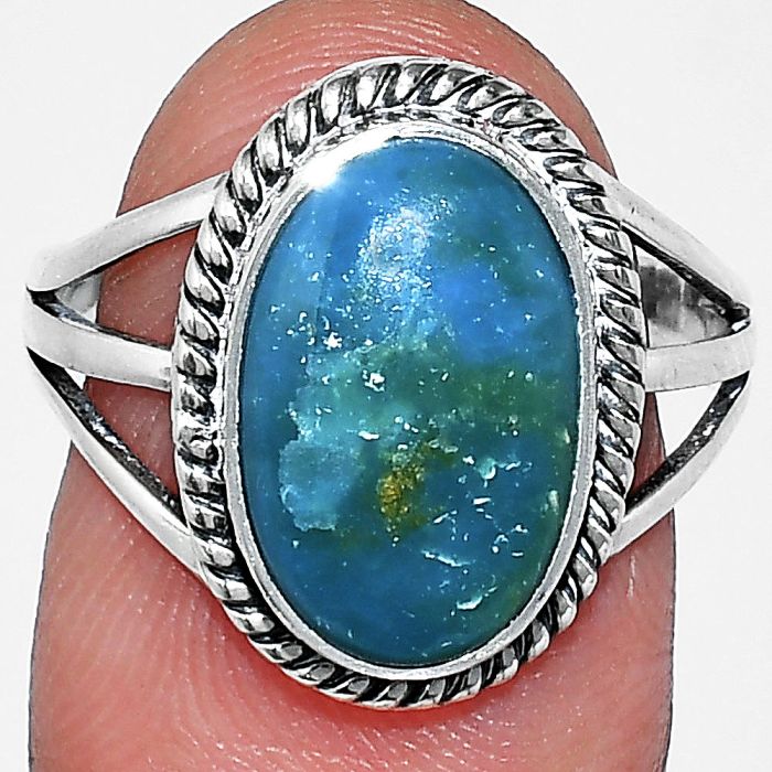 Peruvian Opalina Ring size-8.5 SDR241286 R-1010, 9x14 mm