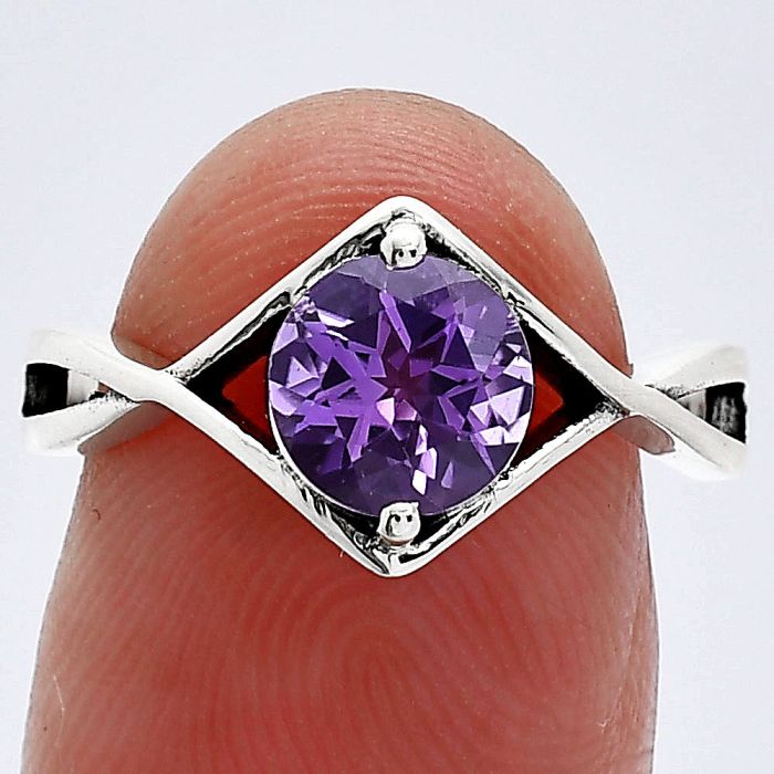 Amethyst Ring size-8 SDR241307 R-1026, 7x7 mm