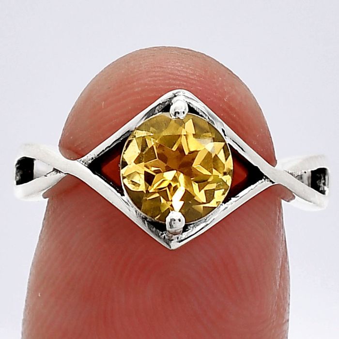 Citrine Ring size-7.5 SDR241323 R-1026, 7x7 mm