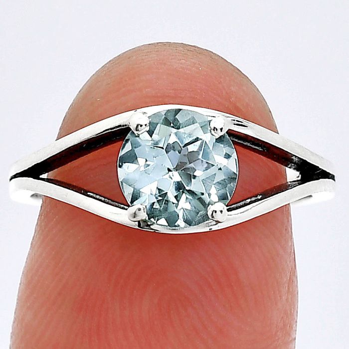 Sky Blue Topaz Ring size-8 SDR241349 R-1034, 7x7 mm