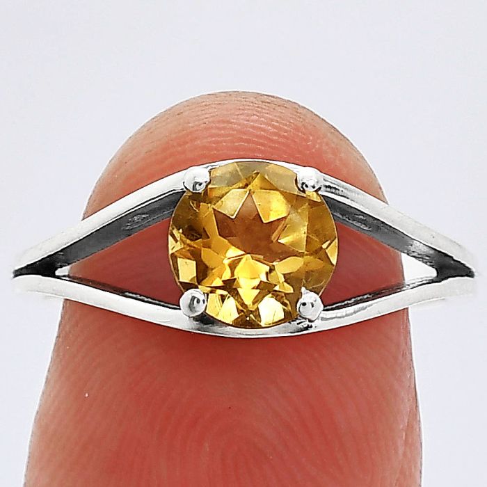 Citrine Ring size-8 SDR241368 R-1034, 7x7 mm