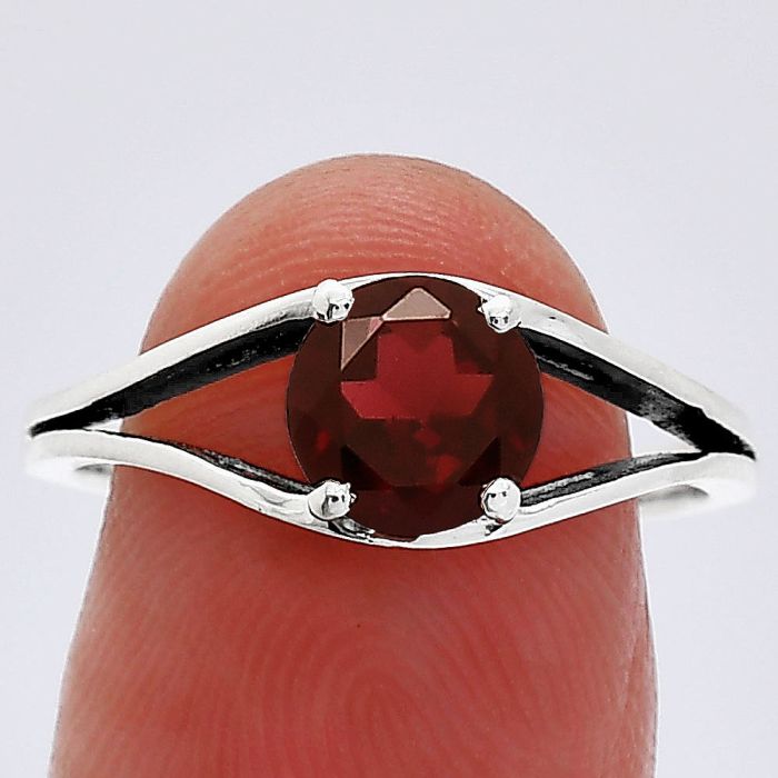 Hessonite Garnet Ring size-8 SDR241381 R-1034, 7x7 mm