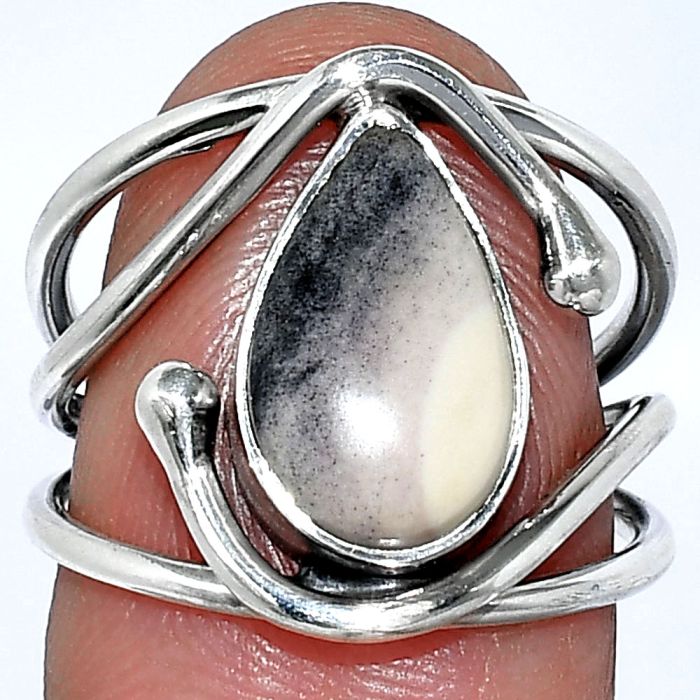 Porcelain Jasper Ring size-7 SDR241420 R-1683, 8x13 mm