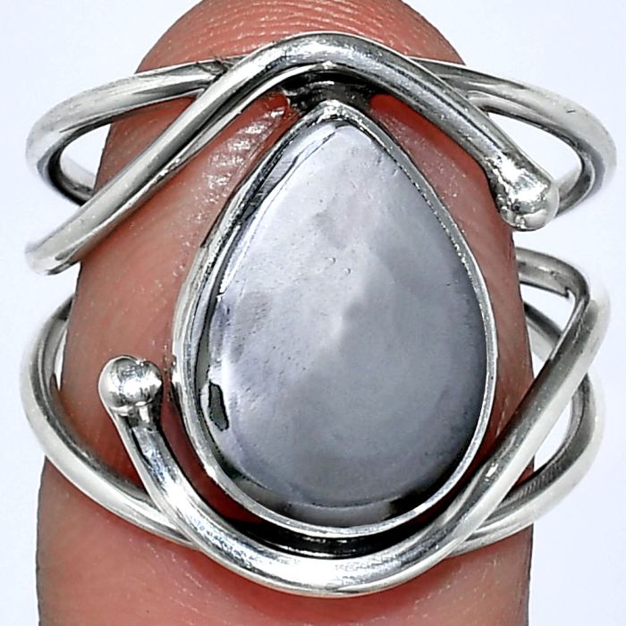 Gunmetal Ring size-8 SDR241423 R-1683, 10x14 mm