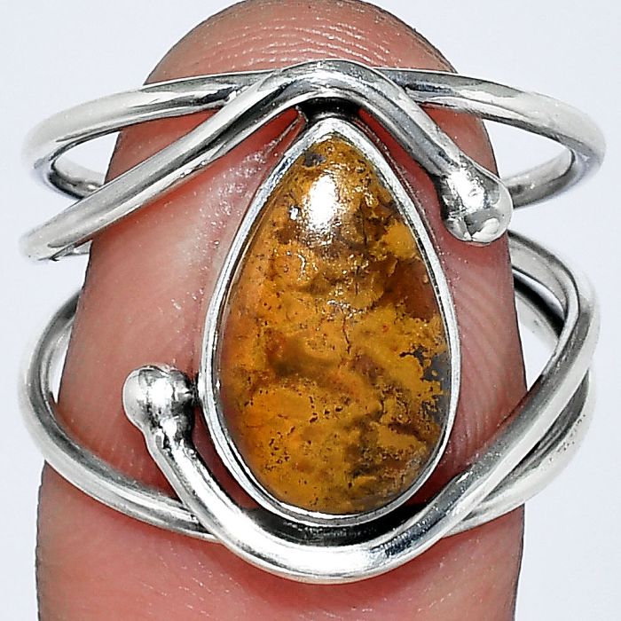 Rare Cady Mountain Agate Ring size-8 SDR241426 R-1683, 8x13 mm