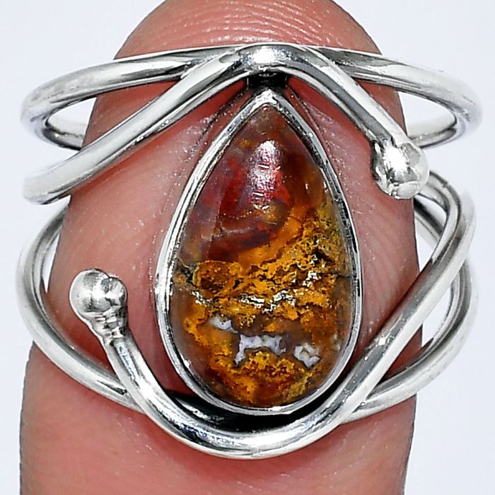 Rare Cady Mountain Agate Ring size-7.5 SDR241436 R-1683, 8x13 mm