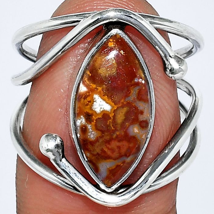 Rare Cady Mountain Agate Ring size-8 SDR241440 R-1683, 8x16 mm