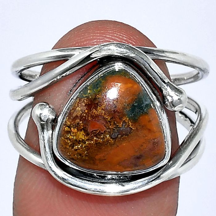 Rare Cady Mountain Agate Ring size-8.5 SDR241453 R-1683, 11x11 mm