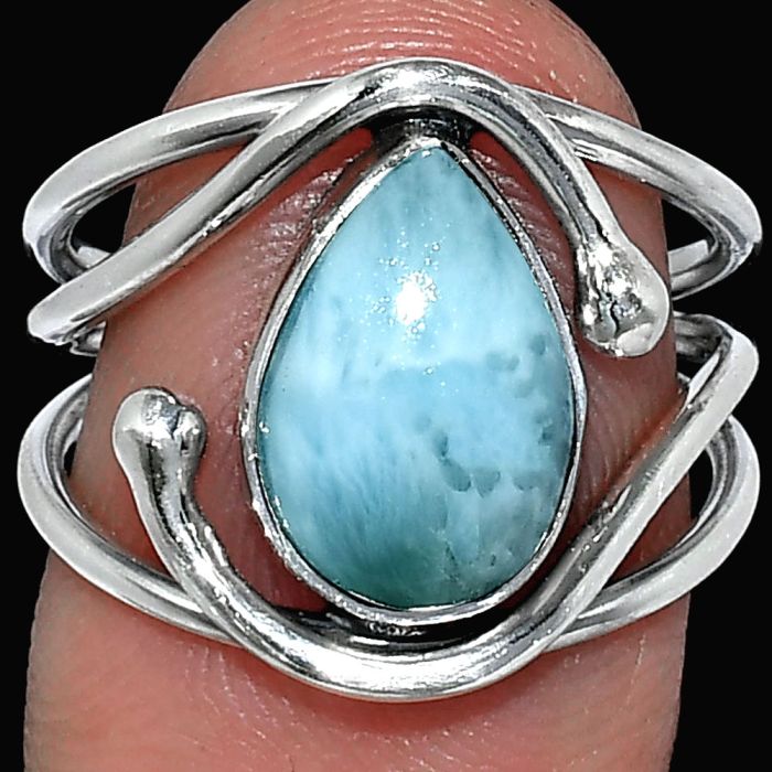 Larimar (Dominican Republic) Ring size-7 SDR241459 R-1683, 8x12 mm