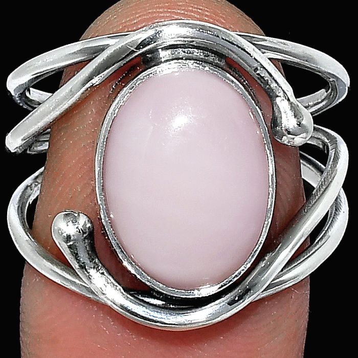 Pink Opal Ring size-8.5 SDR241471 R-1683, 10x13 mm