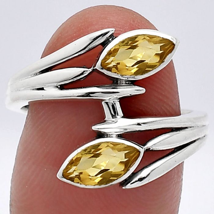 Citrine Ring size-7.5 SDR241506 R-1023, 4x8 mm