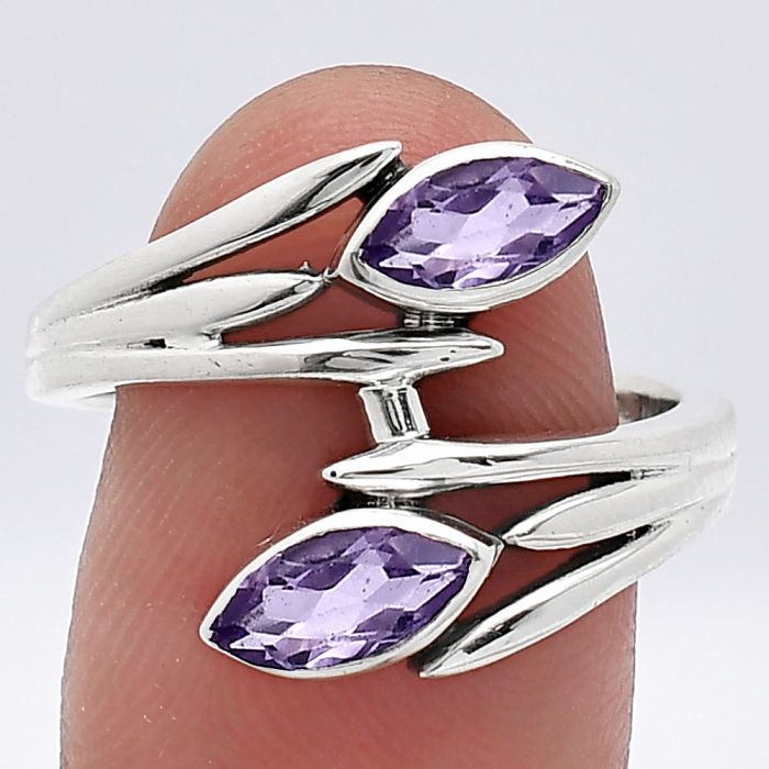 Amethyst Ring size-9 SDR241525 R-1023, 4x8 mm