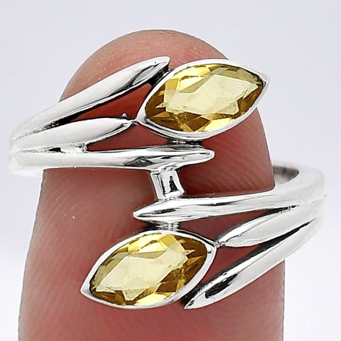 Citrine Ring size-7.5 SDR241536 R-1023, 4x8 mm