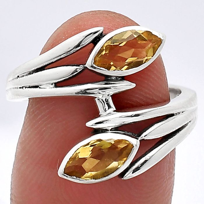 Citrine Ring size-7 SDR241538 R-1023, 4x8 mm