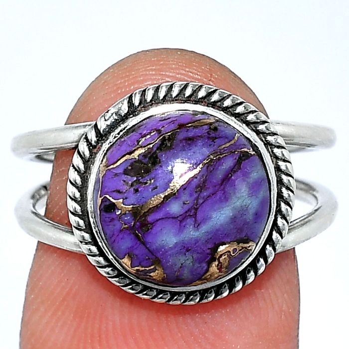 Copper Purple Turquoise Ring size-7 SDR241548 R-1068, 10x10 mm