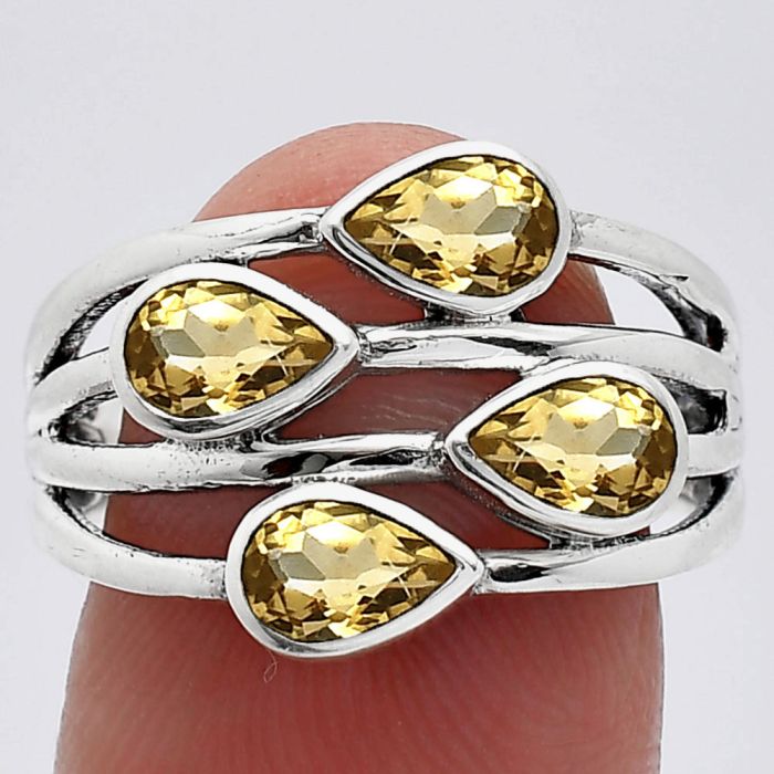 Citrine Ring size-7.5 SDR241592 R-1030, 4x6 mm