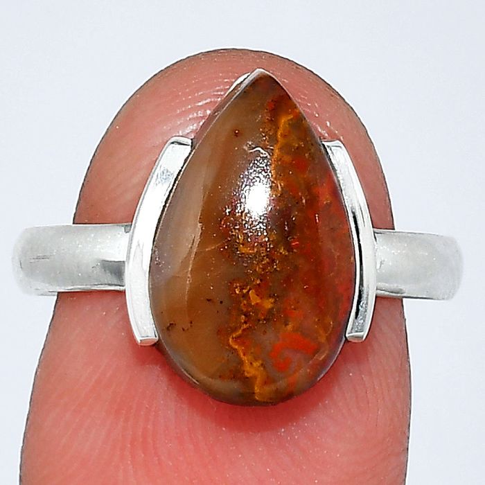 Rare Cady Mountain Agate Ring size-8 SDR241637 R-1173, 9x15 mm