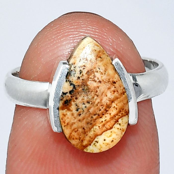 Picture Jasper Ring size-6 SDR241651 R-1173, 8x13 mm