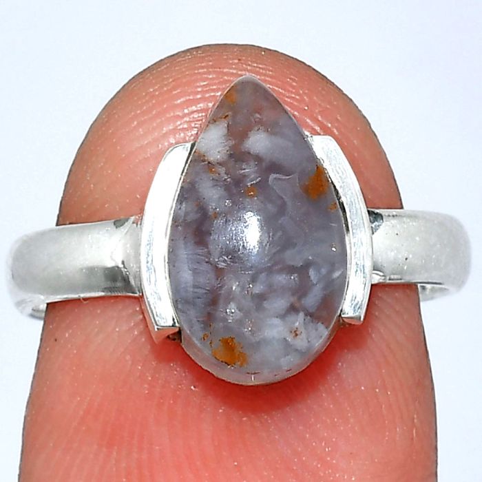 Robinson Ranch Plume Agate Ring size-7 SDR241653 R-1173, 8x12 mm