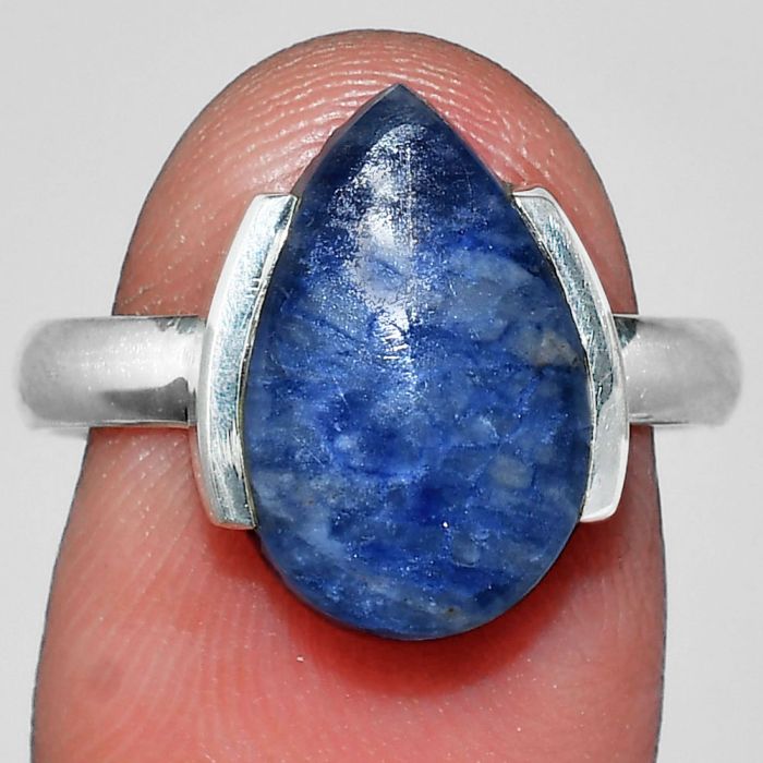 Dumortierite Quartz Ring size-8.5 SDR241666 R-1173, 10x15 mm