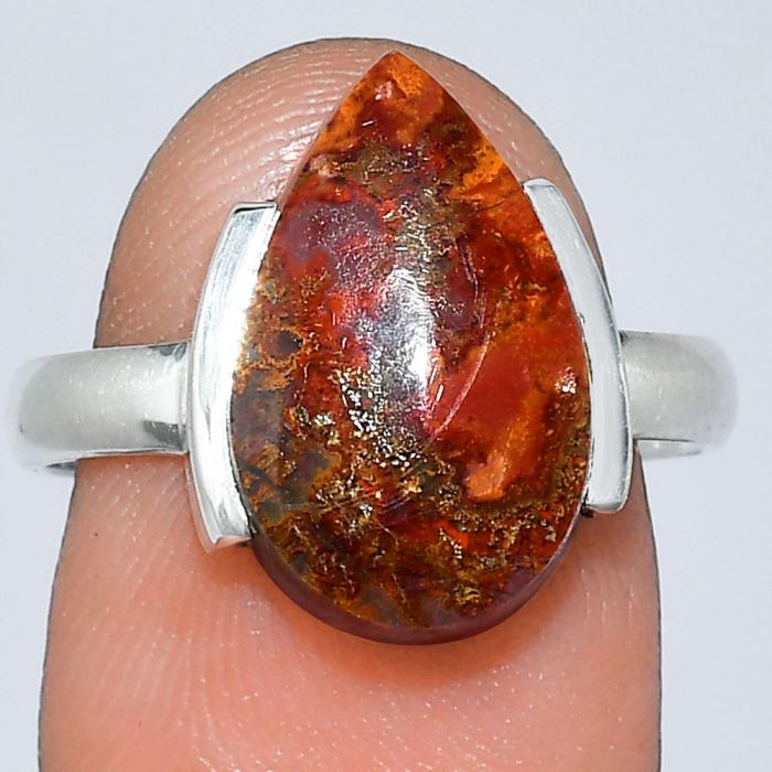 Rare Cady Mountain Agate Ring size-8.5 SDR241670 R-1173, 10x16 mm