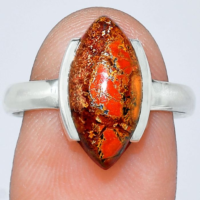 Rare Cady Mountain Agate Ring size-8 SDR241672 R-1173, 8x16 mm