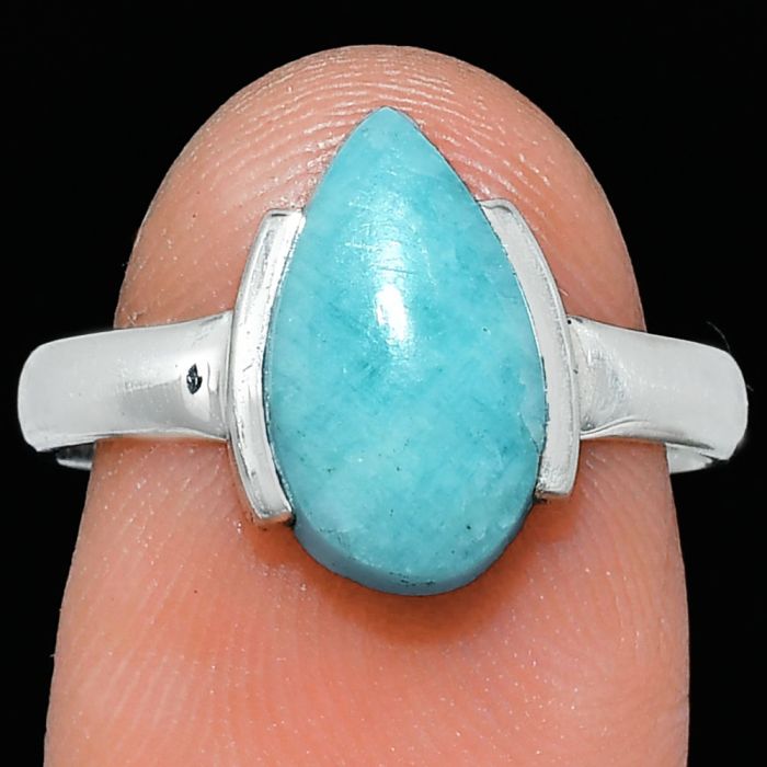 Paraiba Amazonite Ring size-8 SDR241688 R-1173, 7x13 mm