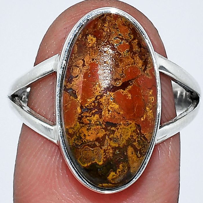 Rare Cady Mountain Agate Ring size-8.5 SDR241702 R-1002, 10x18 mm