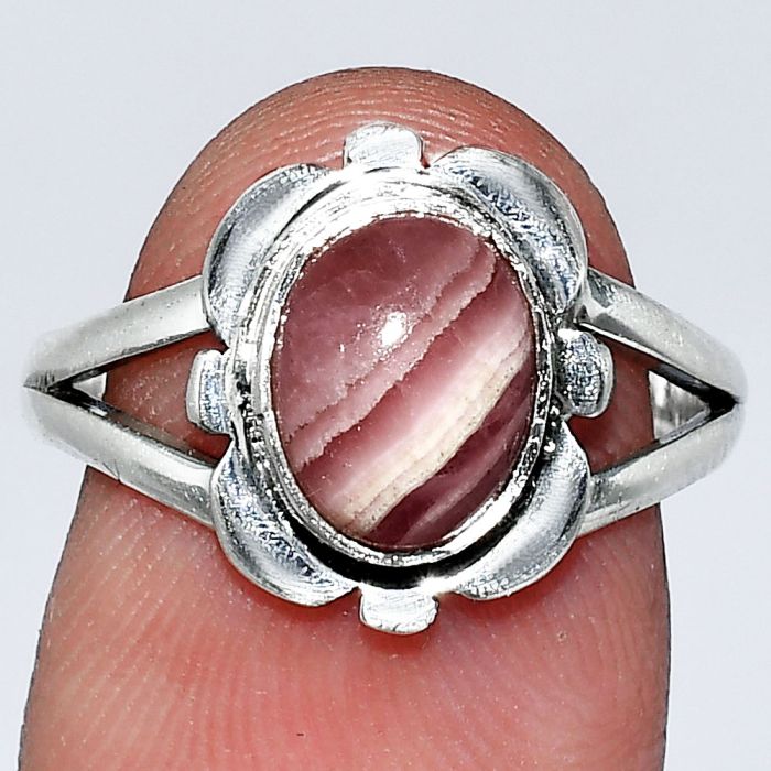 Rhodochrosite Argentina Ring size-7 SDR241718 R-1342, 7x9 mm