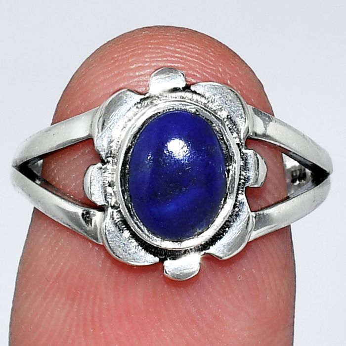 Lapis Lazuli Ring size-6.5 SDR241719 R-1342, 6x8 mm