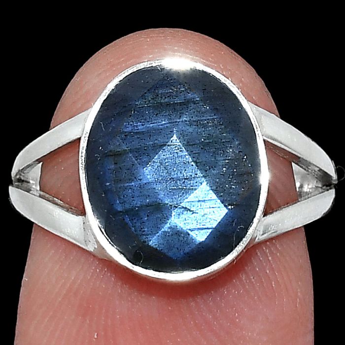 Blue Labradorite Checker Ring size-7 SDR241729 R-1002, 10x12 mm