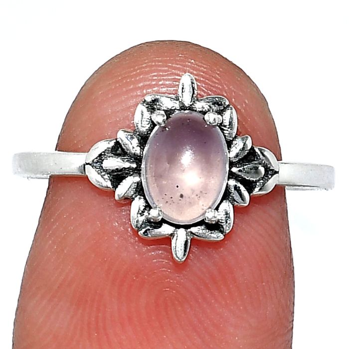 Rose Quartz Ring size-8 SDR241737 R-1721, 7x5 mm