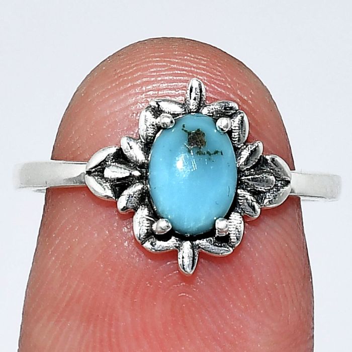 Natural Rare Turquoise Nevada Aztec Mt Ring size-7 SDR241743 R-1721, 7x5 mm