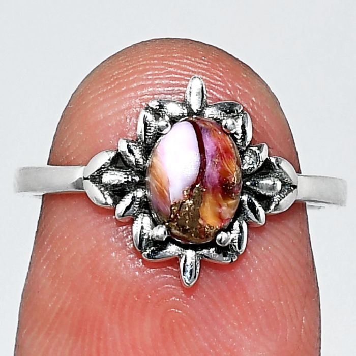 Kingman Pink Dahlia Turquoise Ring size-6 SDR241755 R-1721, 7x5 mm