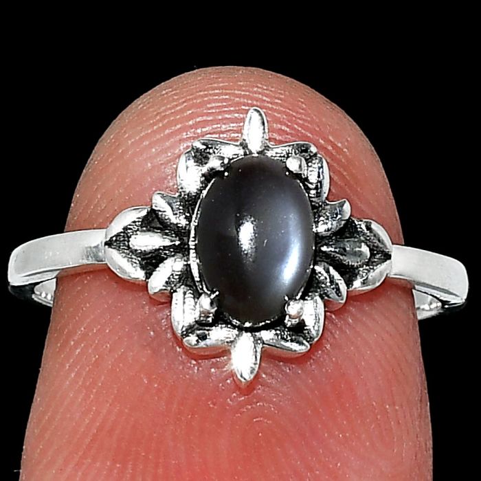 Gray Moonstone Ring size-7 SDR241759 R-1721, 7x5 mm