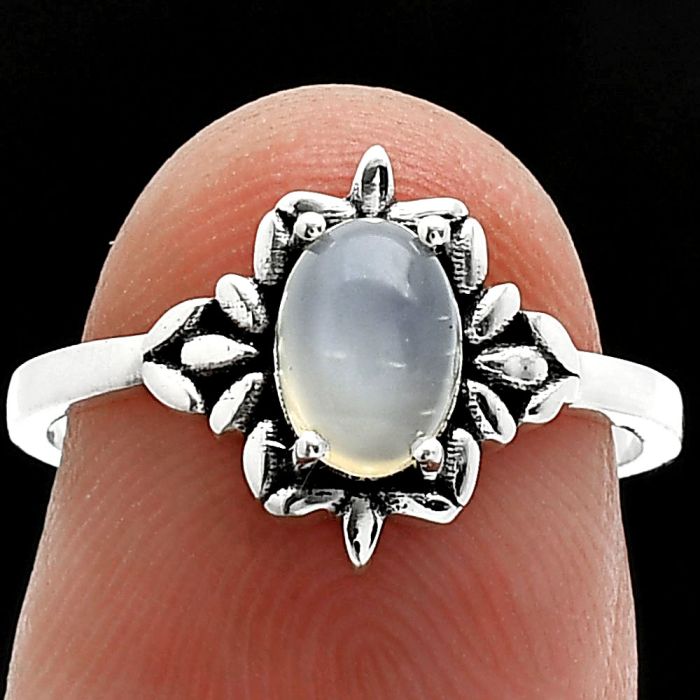 Srilankan Moonstone Ring size-6 SDR241785 R-1721, 7x5 mm