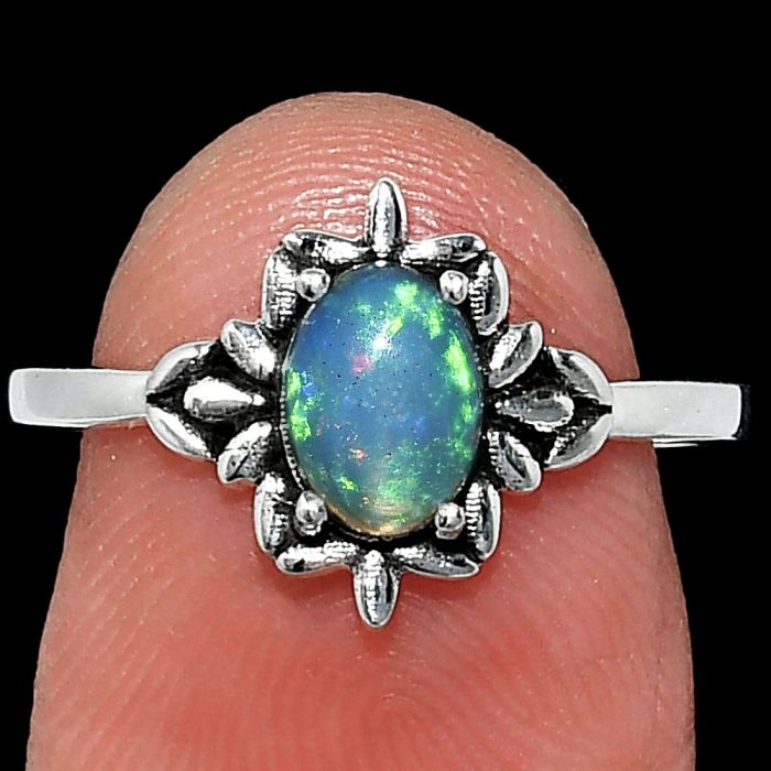 Ethiopian Opal Ring size-7 SDR241786 R-1721, 7x5 mm