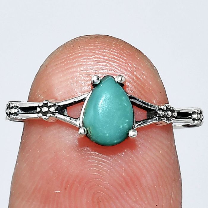 Natural Rare Turquoise Nevada Aztec Mt Ring size-6 SDR241806 R-1720, 7x5 mm