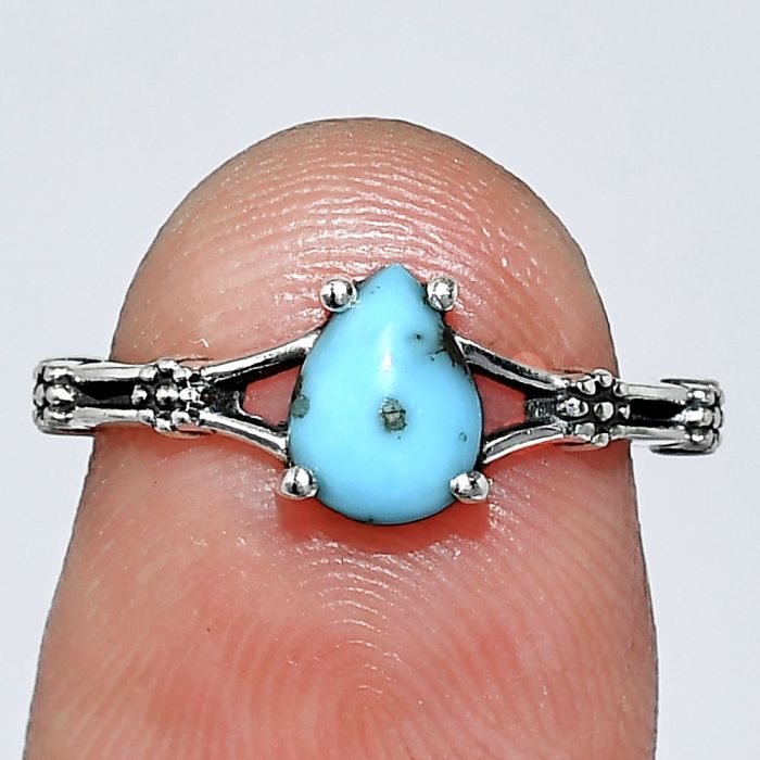 Natural Turquoise Morenci Mine Ring size-5 SDR241822 R-1720, 7x5 mm