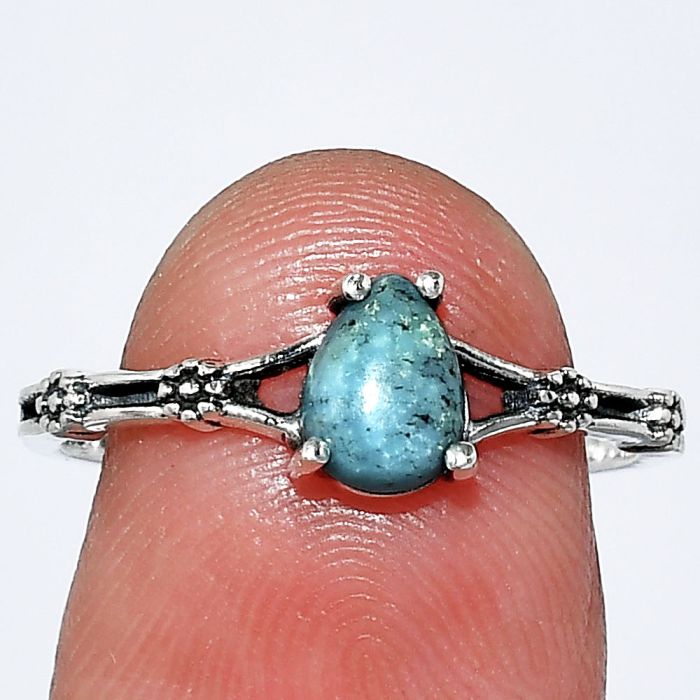 Natural Turquoise Morenci Mine Ring size-8 SDR241836 R-1720, 7x5 mm