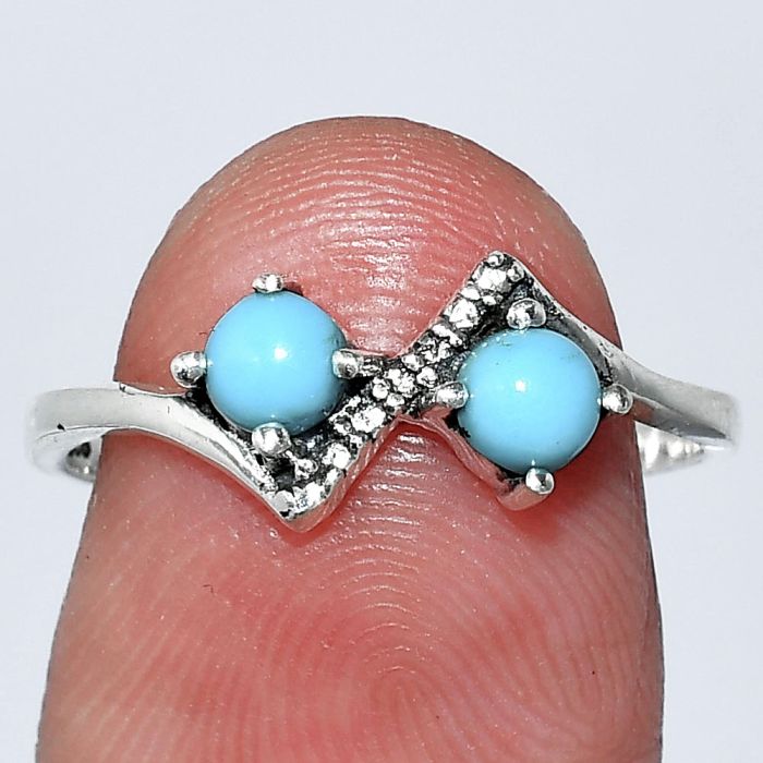 Sleeping Beauty Turquoise Ring size-8 SDR241886 R-1184, 4x4 mm