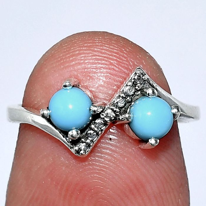 Sleeping Beauty Turquoise Ring size-5 SDR241888 R-1184, 4x4 mm