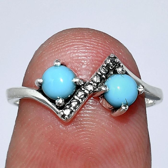 Sleeping Beauty Turquoise Ring size-6 SDR241889 R-1184, 4x4 mm