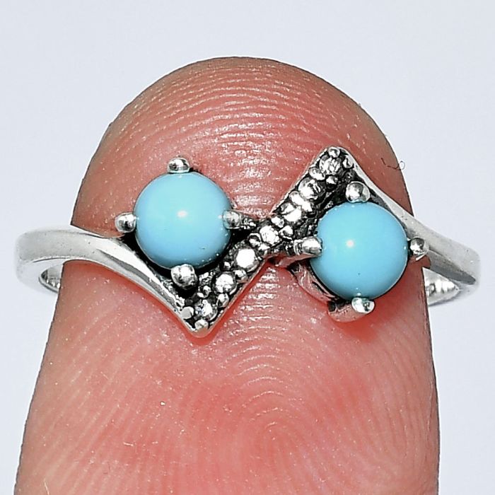 Sleeping Beauty Turquoise Ring size-7 SDR241893 R-1184, 4x4 mm