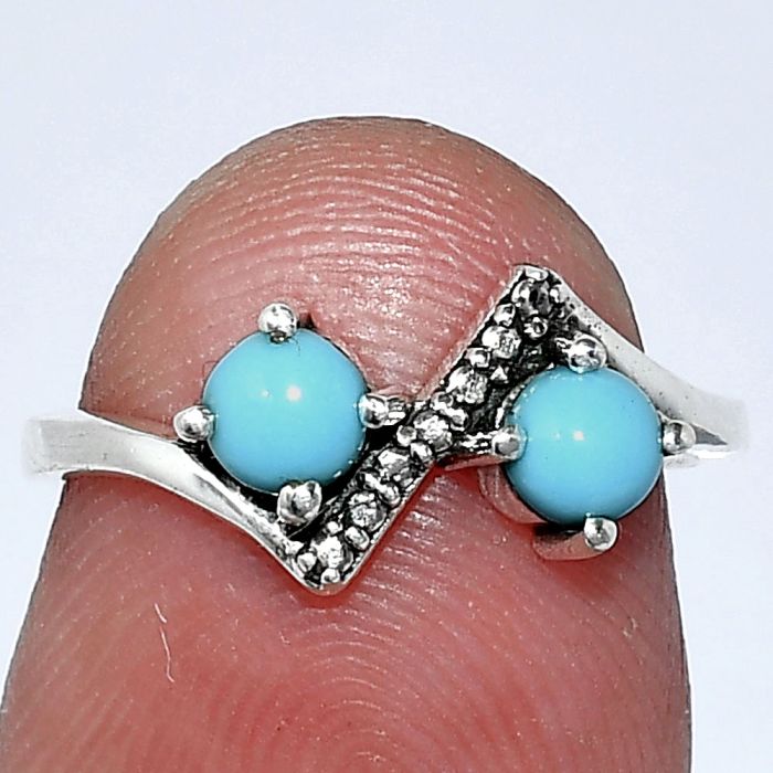 Sleeping Beauty Turquoise Ring size-5 SDR241895 R-1184, 4x4 mm