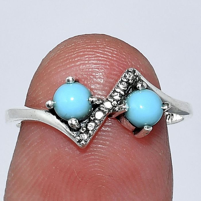 Sleeping Beauty Turquoise Ring size-7 SDR241901 R-1184, 4x4 mm