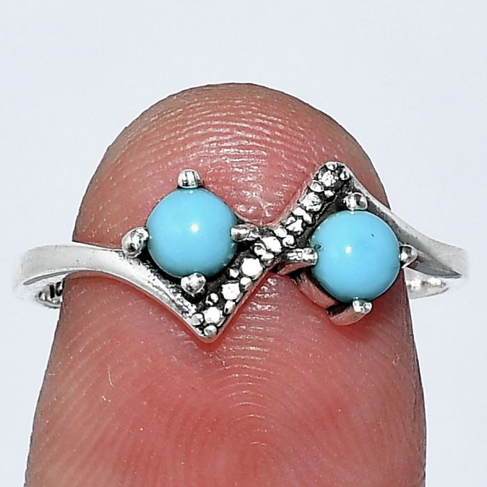 Sleeping Beauty Turquoise Ring size-8 SDR241904 R-1184, 4x4 mm